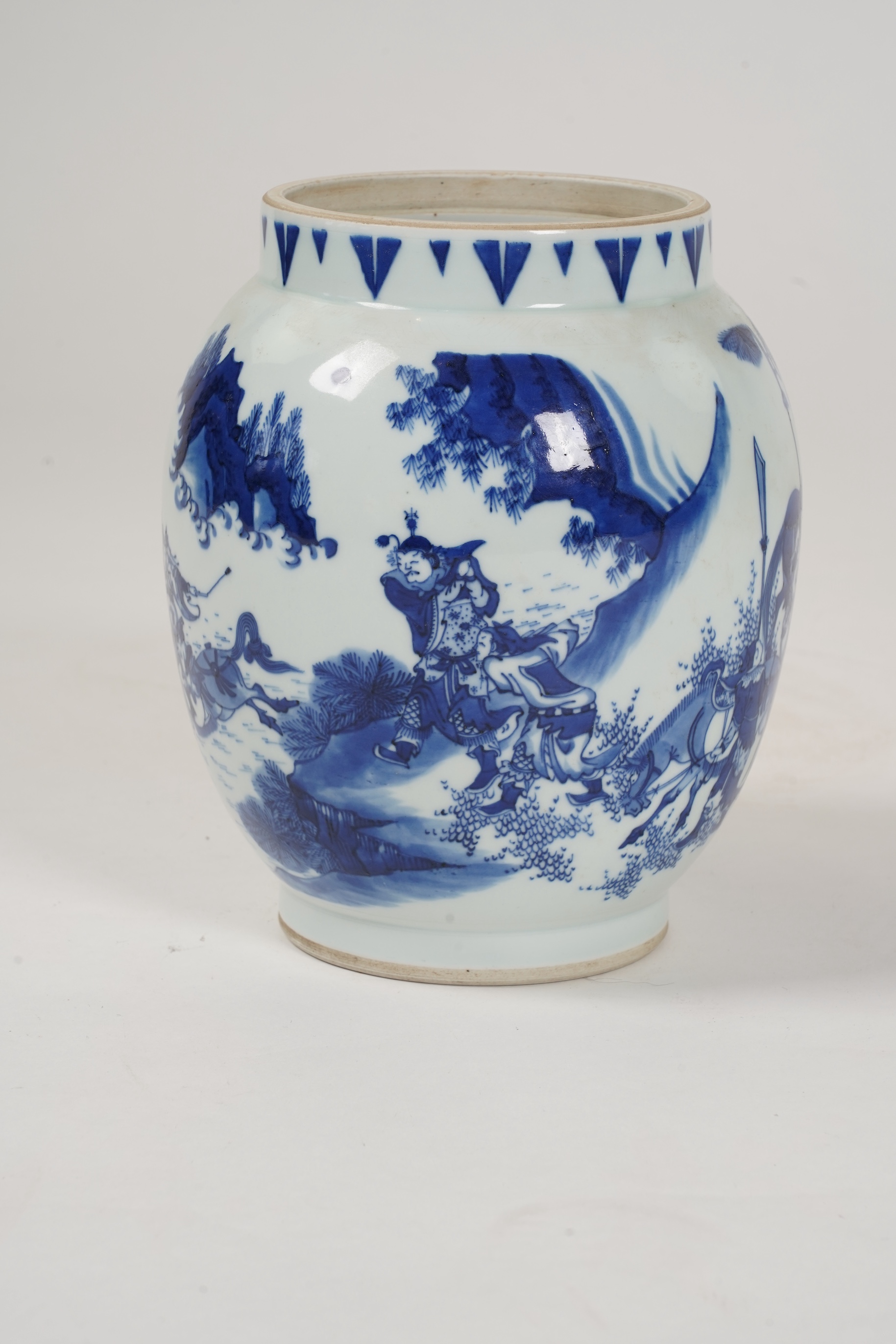 A Chinese blue and white lantern shaped vase, probably Chongzhen period